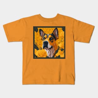 German dog. Style vector (yellow version 2 german dog) Kids T-Shirt